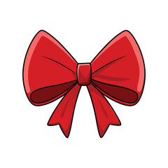 Luxurious red bow vector illustration. Elegant ribbon decoration for gifts, packaging, festive design, or celebration elements.

