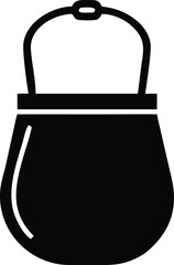 A simple black cauldron with a rounded bottom presents cleanly on a white background