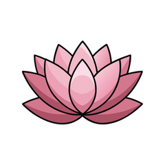 Lotus flower vector illustration. Sacred floral icon, elegant bloom, spiritual and nature design for decorative artwork.

