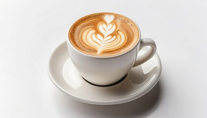 Delicious Latte Art in a White Cup and Saucer