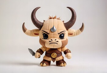 Featuring Minimalist Chibi Minotaur Warrior