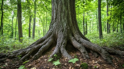 Obraz premium Close-up of a tree trunk in a forest