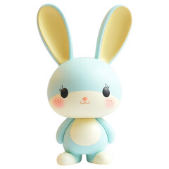 Obraz premium Charming Rabbit Figurine: A delightful and whimsical rabbit figurine, exquisitely crafted with soft pastel colors and endearing features. This captivating sculpture, a symbol of innocence.