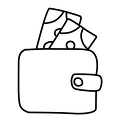 Money Wallet Icon Vector