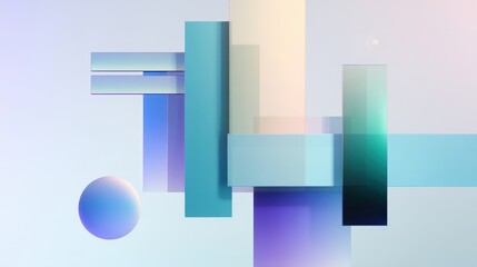 Fototapeta premium Abstract geometric shapes in soft pastel colors creating a modern artistic background
