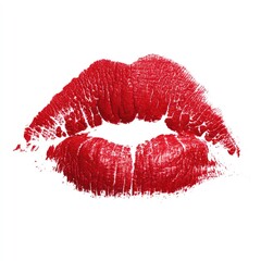 Red lipstick kiss imprint