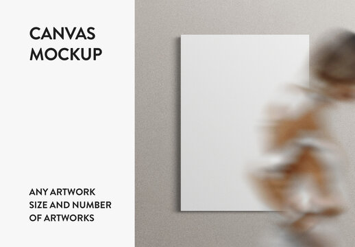 Any Canvas Size Print Interior Wall Art Poster Room Mockup Template