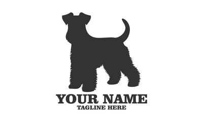 kerry blue terrier dog full body logo icon, kerry blue terrier dog full body icon. kerry blue terrier dog full body vector illustration and white background