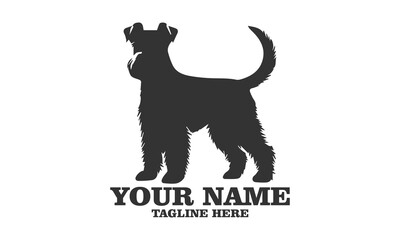 kerry blue terrier dog full body logo icon, kerry blue terrier dog full body icon. kerry blue terrier dog full body vector illustration and white background