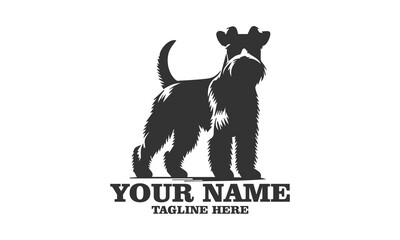 kerry blue terrier dog full body logo icon, kerry blue terrier dog full body icon. kerry blue terrier dog full body vector illustration and white background