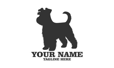 kerry blue terrier dog full body logo icon, kerry blue terrier dog full body icon. kerry blue terrier dog full body vector illustration and white background