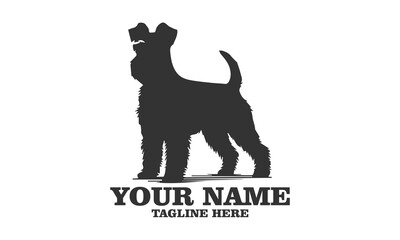 kerry blue terrier dog full body logo icon, kerry blue terrier dog full body icon. kerry blue terrier dog full body vector illustration and white background