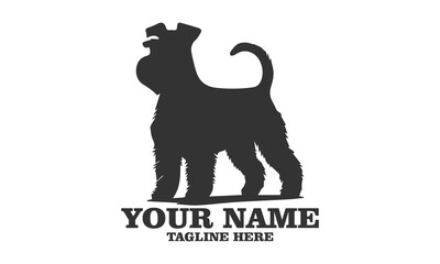 kerry blue terrier dog full body logo icon, kerry blue terrier dog full body icon. kerry blue terrier dog full body vector illustration and white background