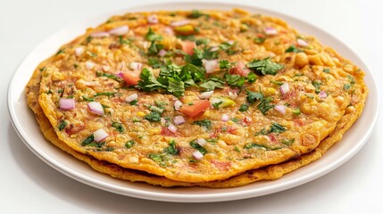 Protein rich savory besan chilla made with chickpeas