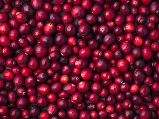 48. Fresh cranberry pile on white background