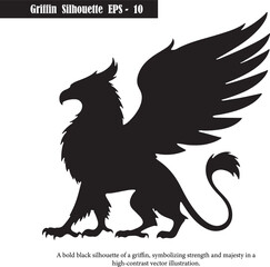Majestic Griffin Silhouette - Powerful Mythical Creature Art
