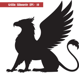 Fototapeta premium Majestic Griffin Silhouette - Powerful Mythical Creature Art