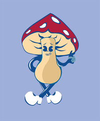 Retro grzyb – ilustracja wektorowa © Laura
