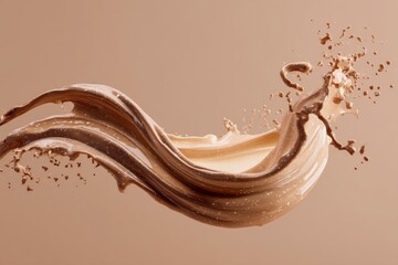 Fluid Beige Swirl: A Dynamic, Elegant Liquid Composition