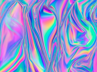 A Vibrant Abstract Display of Iridescent Colors and Flowing Textures Captured in a Colorful Digital Art Style