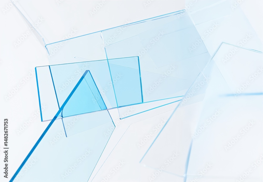 Canvas Prints abstract blue geometric shapes on a white background reflecting modern design aesthetics in graphic 