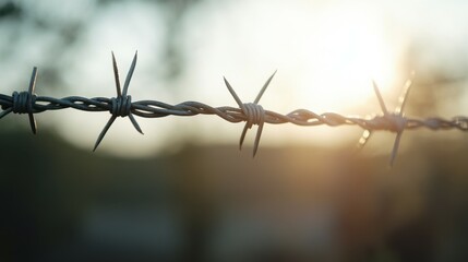 Barbed wire symbolizing violence war human rights violations dictatorship and totalitarian regime
