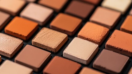 Fototapeta premium Makeup palette with various shades of brown and beige
