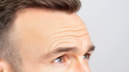 Close-up of forehead wrinkles