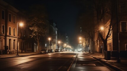 City street at night. (1)