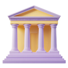 Obraz premium Stylized rendering of classical architectural facade in pastel color palette