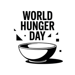 World Hunger Day Illustration with Empty Food Bowl Graphic