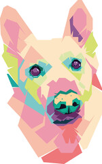 colorful dog with transparent background