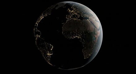 Earth globe nighttime view