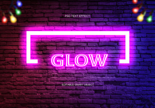 Vintage Neon Glow Text Effect Set