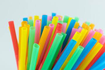 Colorful plastic straws