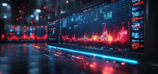Fototapeta premium Futuristic Data Visualization: A Glimpse into Advanced Technology and Data Analysis