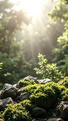 sun rays in the forest