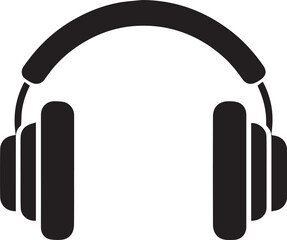 Headphone silhouette vector art illustration. Headphone vector icon.