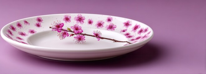 Floral design plate with cherry blossom motif