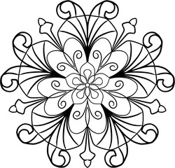Fototapeta premium decorative ornament floral mandala coloring book