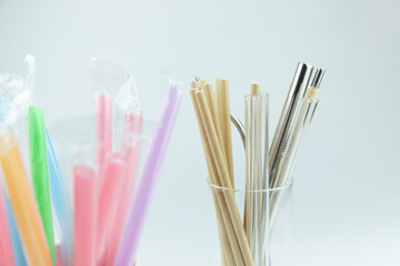 Straws of various materials