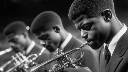 Jazz musicians playing trumpets