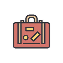 Stylish Luggage For Travel Adventures With Adorable Stickers On A Voyage