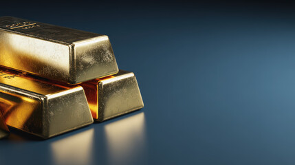 Shiny gold bars displayed elegantly representing the concept of gold investment as a safe-haven asset for wealth preservation