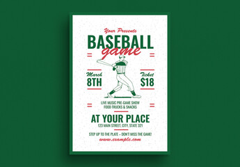 Retro Baseball Game Event Flyer