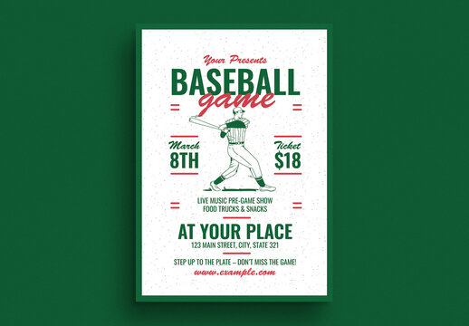 Retro Baseball Game Event Flyer