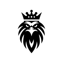 Eagle head with crown emblem logo. elegant eagle head with crown logo.