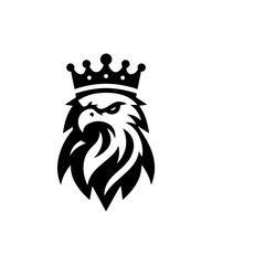 Eagle head with crown emblem logo. elegant eagle head with crown logo.