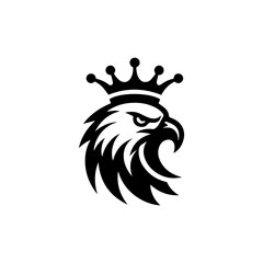 Eagle head with crown emblem logo. elegant eagle head with crown logo.