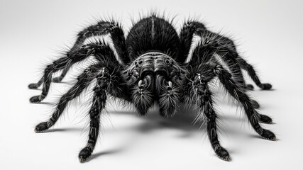 Striking Black and White Tarantula Close-up
